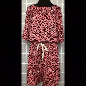 3XL Blumin Apparel pink leopard print short sleeve romper. NWOT